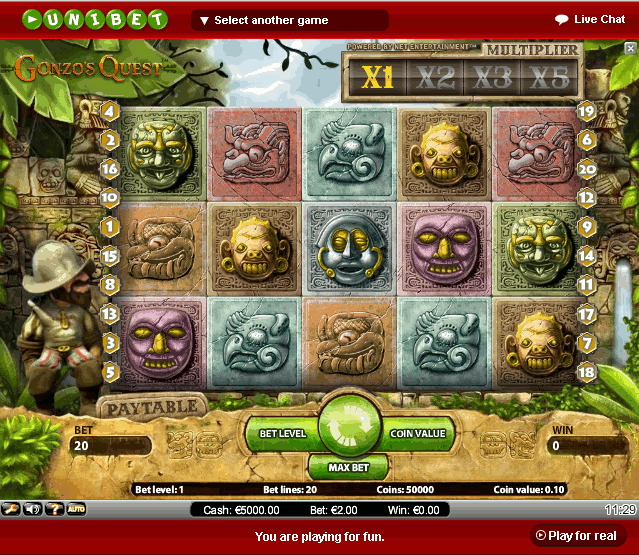 Netent Casinos Gonzo's Quest Slot Machine