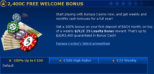 Europa Casino No Deposit Bonus
