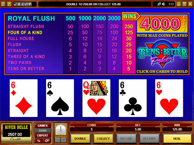 Tens or Better 1-Line Video Poker