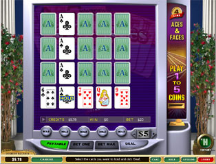 Aces and Faces 4-line Video Poker