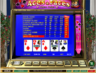 Aces and Faces Video Poker