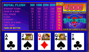 Tens or Better Video Poker